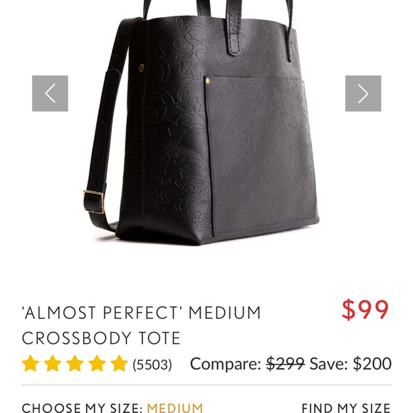 Portland Leather Black Embossed Tote - Picture 3 of 12